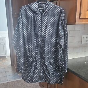 31 Inch Length So Cute, Rain Windbreaker With Attached Hood Jacket